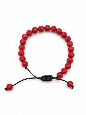 Red Howlite Adjustable Bracelet Handmade Gemstone Spiritual Jewelry